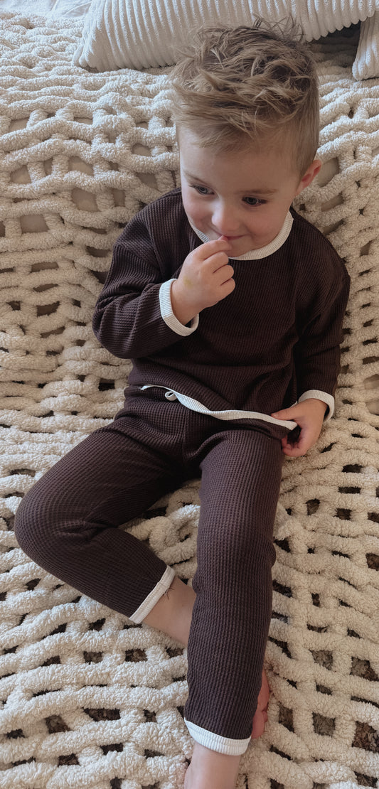 Hudson Brown Waffle-Knit Set